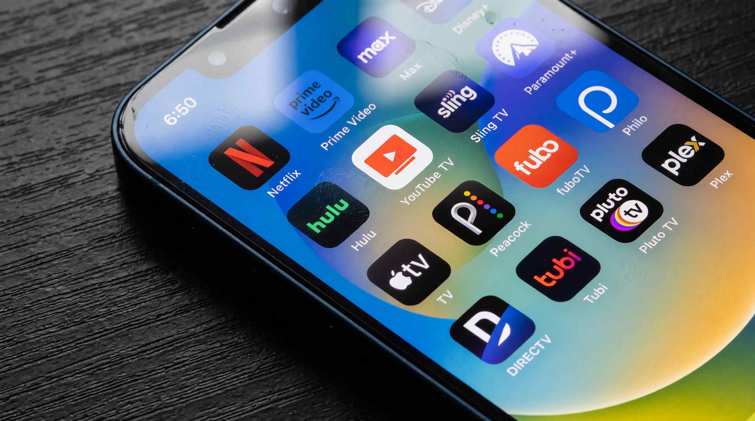 Streaming apps Netflix, Hulu, Peacock and more on a mobile device.